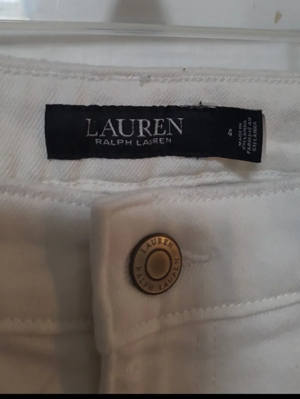 Ralph Lauren Ivory Distressed Patchwork Jeans 4 SMALL